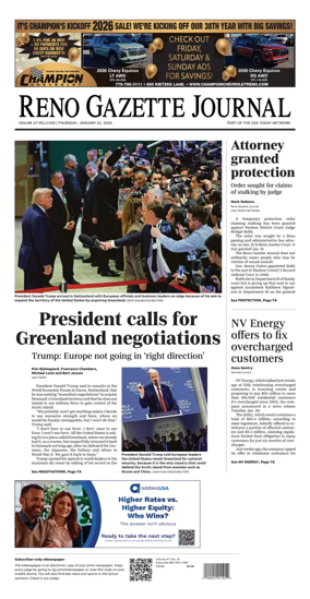 Cover of Reno Gazette Journal