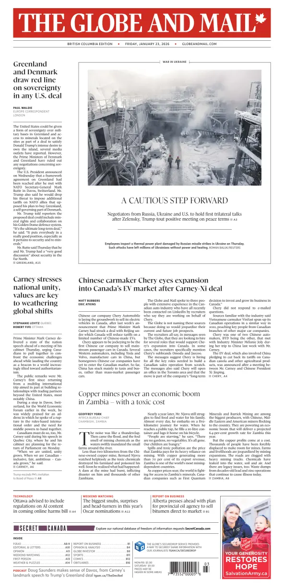 Cover of The Globe and Mail (BC Edition)