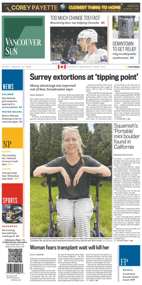 Cover of Vancouver Sun