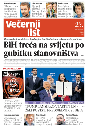 Cover of Vecernji list BiH