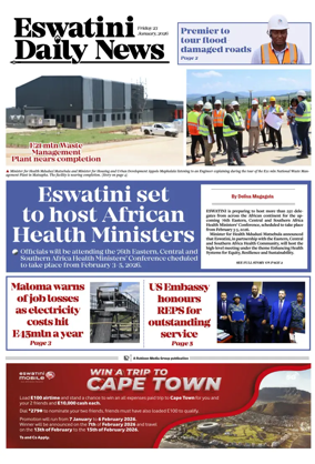 Cover of Eswatini Daily News