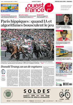 Cover of Ouest France (Nantes / Sud-Loire / Vignoble)