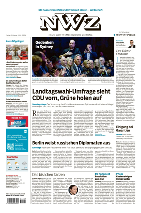 Cover of NWZ – Neue Wurttembergische Zeitung