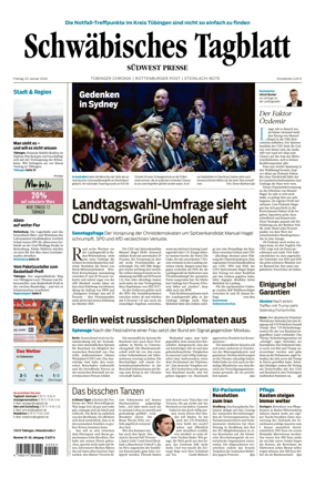 Cover of Schwabisches Tagblatt - Tubinger Chronik