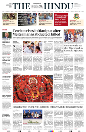 Cover of The Hindu - International