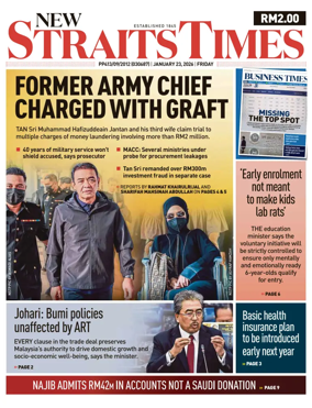 Cover of New Straits Times