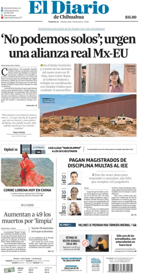 Cover of El Diario de Chihuahua