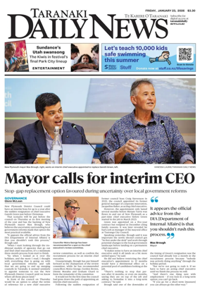 Cover of Taranaki Daily News