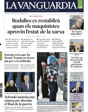 Cover of La Vanguardia (Catalonia - 1st edition)