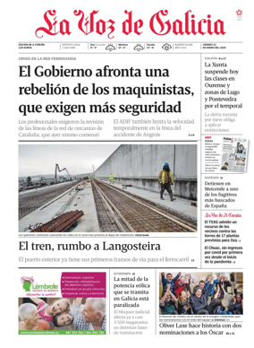 Cover of La Voz de Galicia (A Coruna)