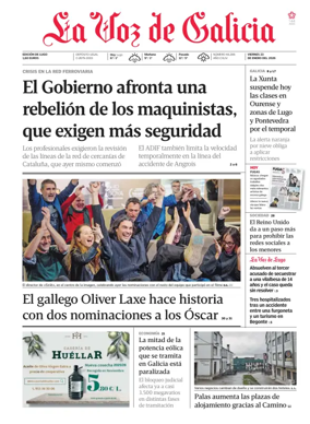 Cover of La Voz de Galicia (Lugo)