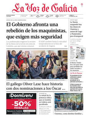 Cover of La Voz de Galicia (Ourense)