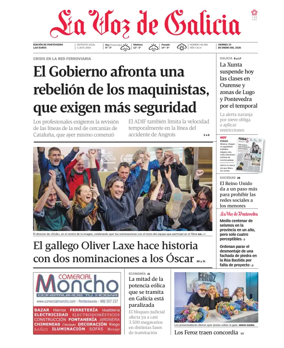 Cover of La Voz de Galicia (Pontevedra)