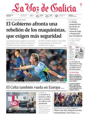 Cover of La Voz de Galicia (Vigo)