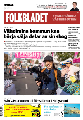 Cover of Folkbladet Vasterbotten