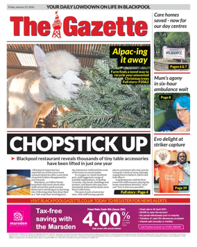 Cover of Blackpool Gazette