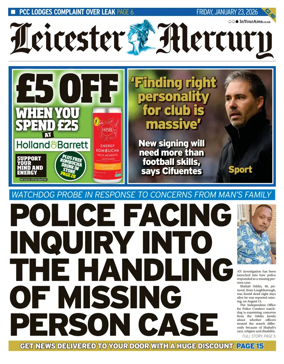 Cover of Leicester Mercury