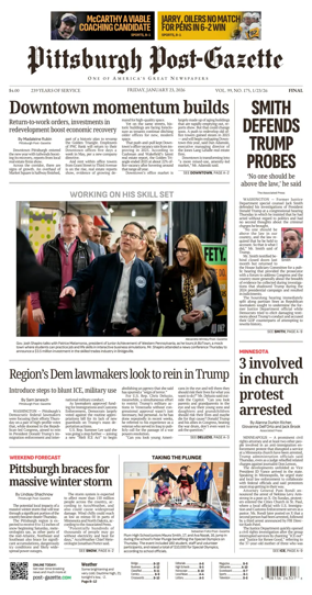 Cover of Pittsburgh Post-Gazette