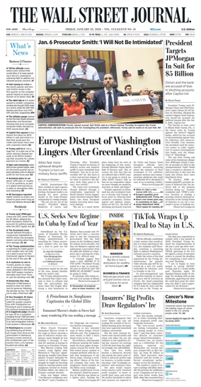 Cover of The Wall Street Journal