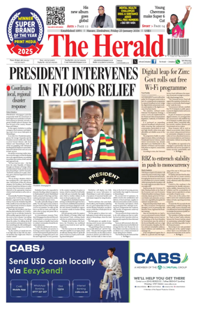 Cover of The Herald (Zimbabwe)