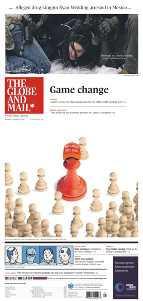 Cover of The Globe and Mail (Ottawa/Quebec Edition)