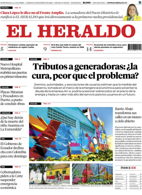 Cover of El Heraldo (Colombia)