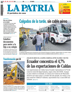 Cover of La Patria (Colombia)