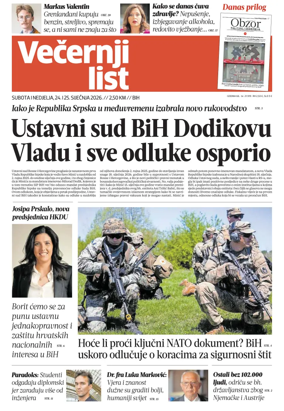 Cover of Vecernji list BiH