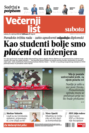 Cover of Vecernji list - Zagreb