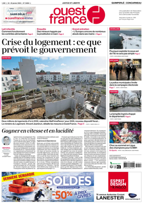 Cover of Ouest-France (Quimperle Concarneau)