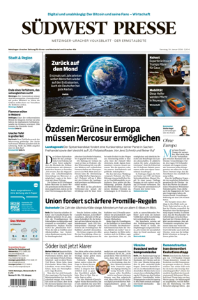 Cover of Sudwest Presse - Metzinger Uracher Volksblatt - Der Ermstalbote