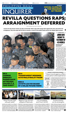 Cover of Philippine Daily Inquirer