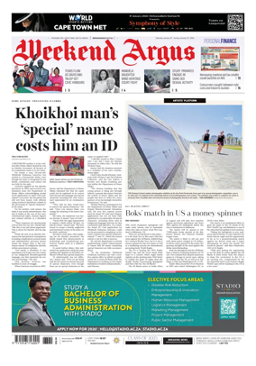 Cover of Weekend Argus (Saturday Edition)