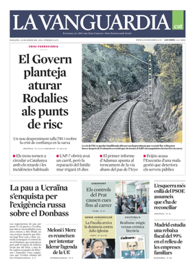 Cover of La Vanguardia (Catala)