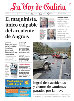 Cover of La Voz de Galicia (Santiago)