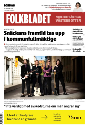 Cover of Folkbladet Vasterbotten