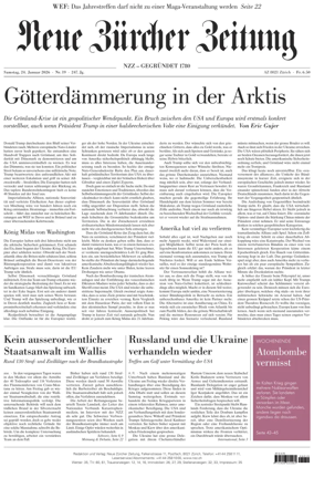 Cover of Neue Zurcher Zeitung