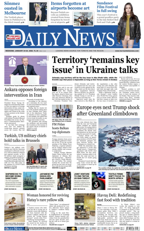 Cover of Hurriyet Daily News & Economic Review