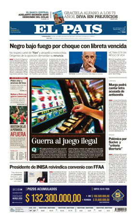 Cover of El Pais (Uruguay)
