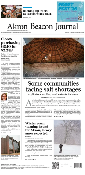 Cover of Akron Beacon Journal