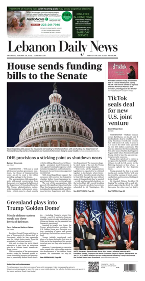 Cover of Lebanon Daily News