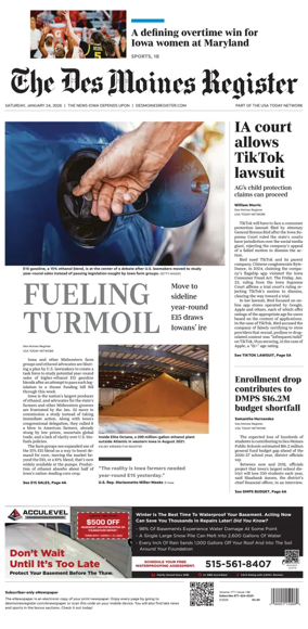 Cover of The Des Moines Register