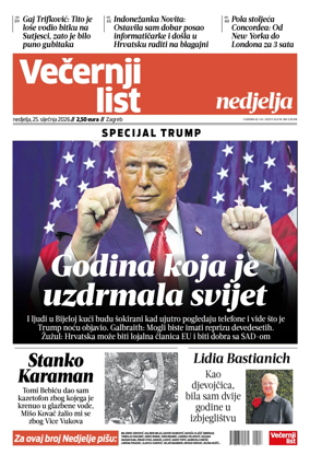 Cover of Vecernji list - Zagreb