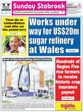 Cover of Stabroek News Sunday
