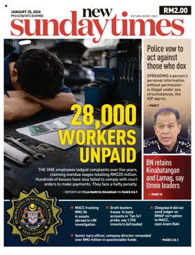 Cover of New Straits Times