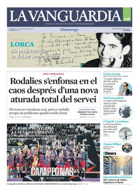 Cover of La Vanguardia (Catala)