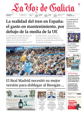 Cover of La Voz de Galicia (Lugo)