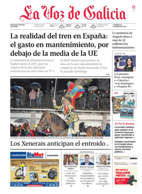 Cover of La Voz de Galicia (Santiago)