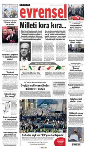 Cover of Evrensel Gazetesi