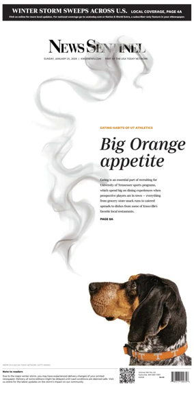Cover of Knoxville News Sentinel